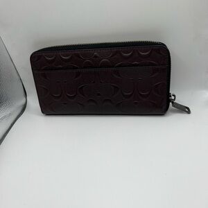 Coach Dark Brown Embossed Wallet